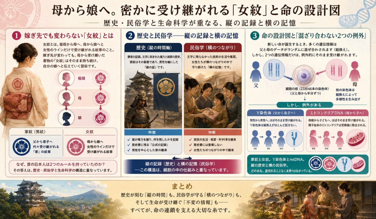 母から娘へ。密かに受け継がれる「女紋」と命の設計図
