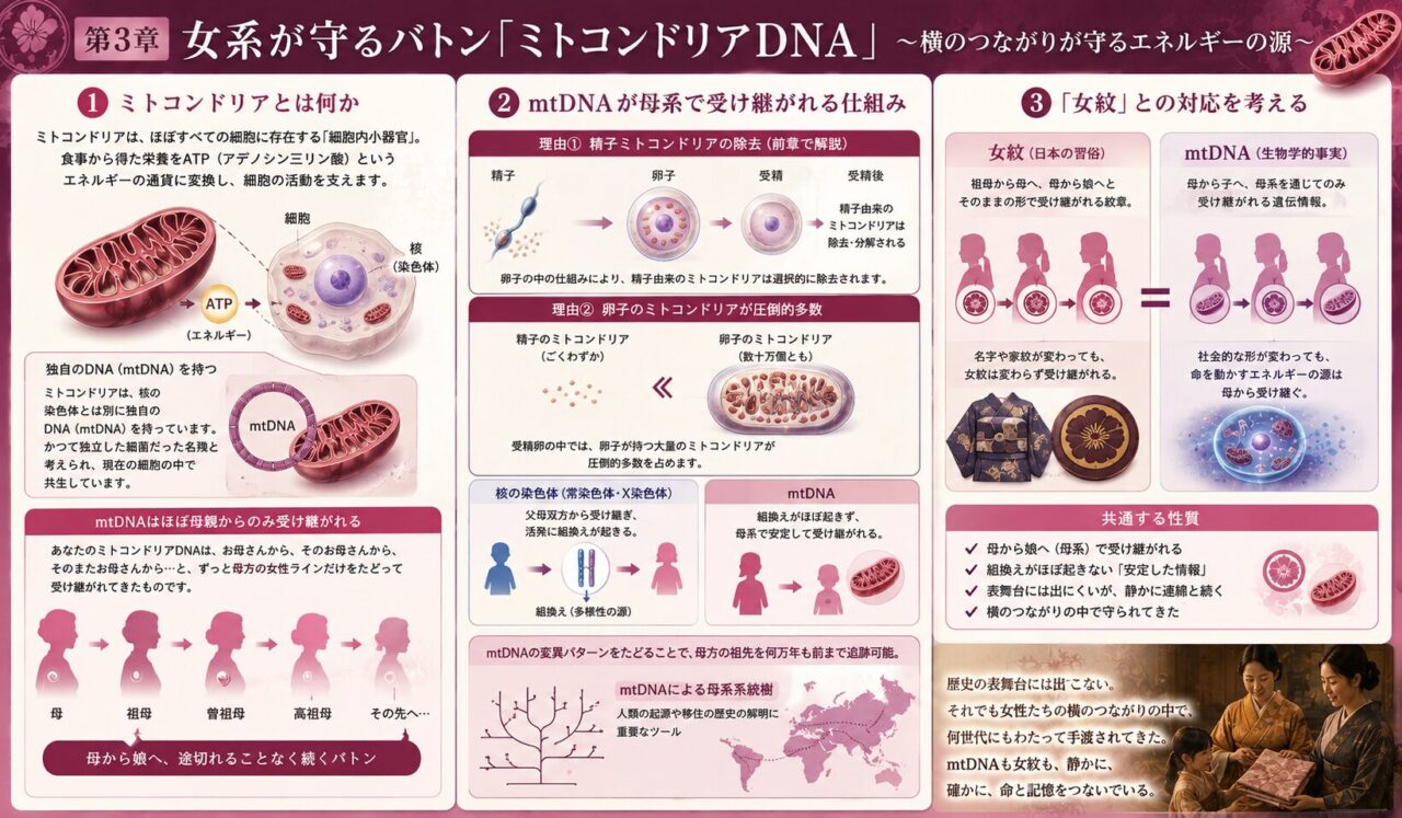 女系が守るバトン「ミトコンドリアDNA」
