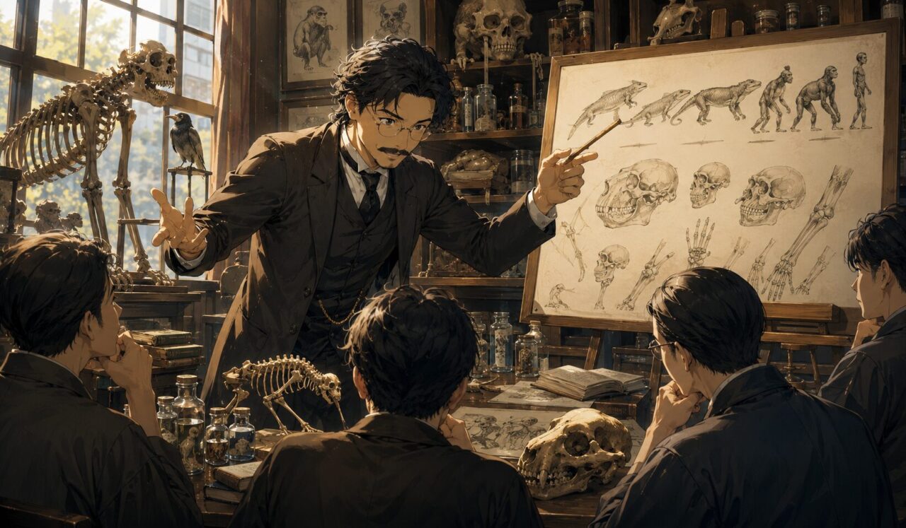 石川千代松の生涯やエピソードを象徴するイラスト