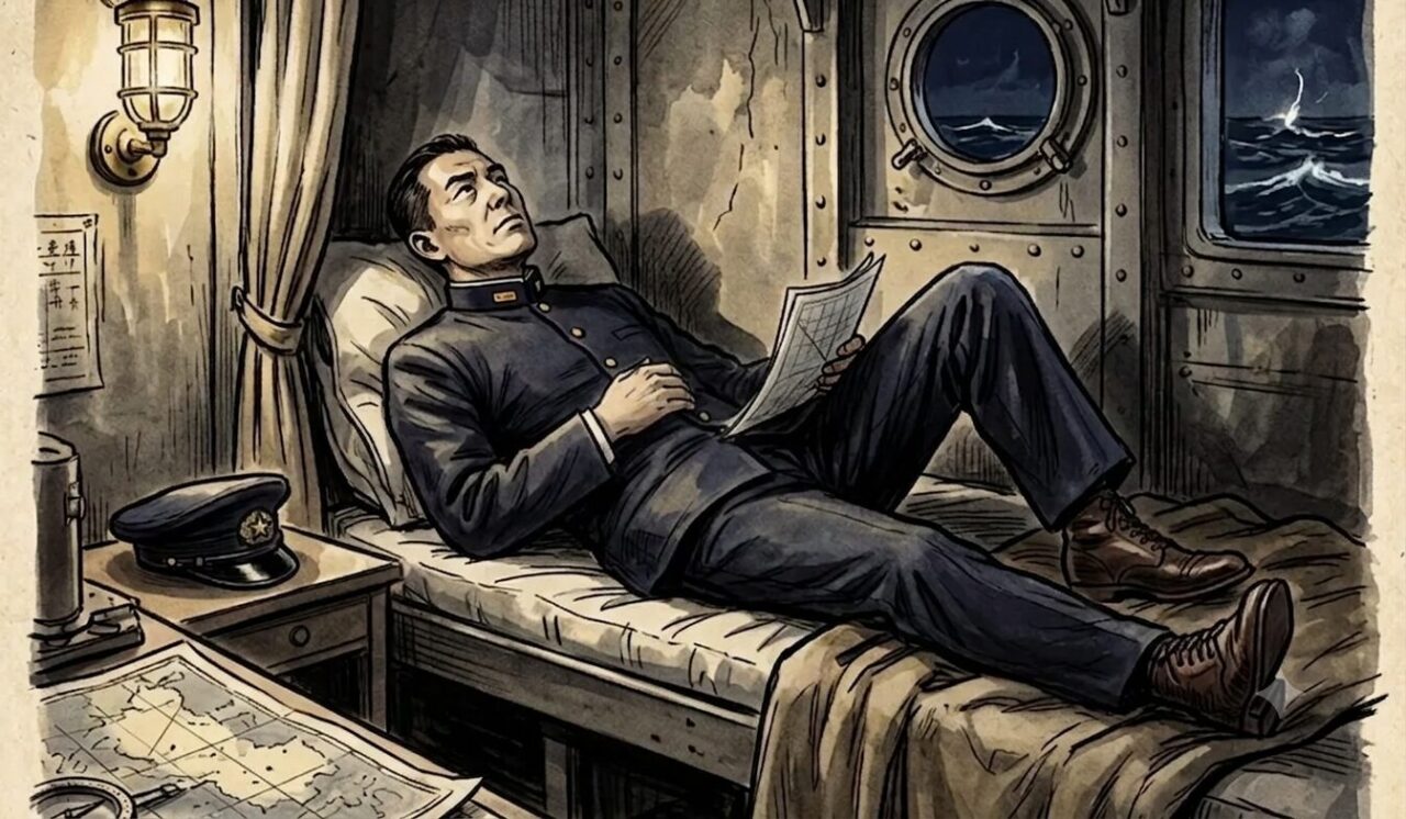 秋山真之のシーンを表すイラスト(節3)