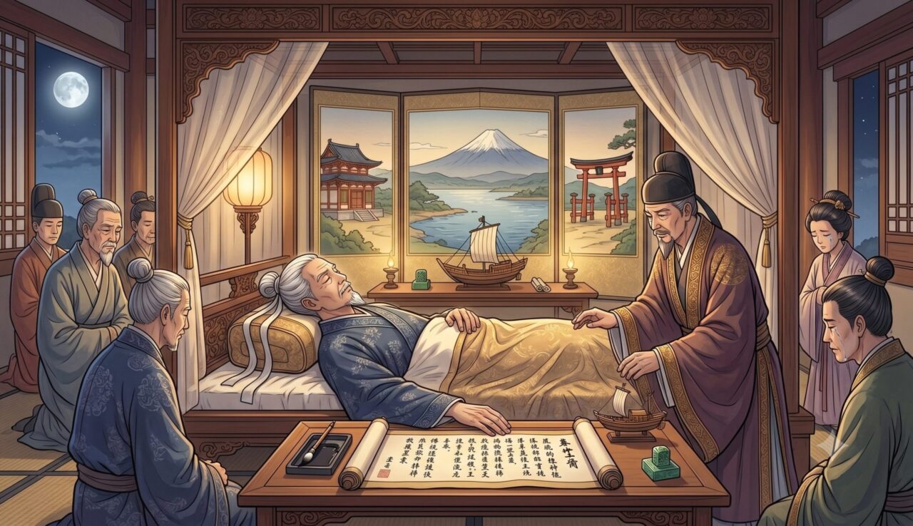『阿倍仲麻呂』の生涯やエピソードを象徴するイラスト