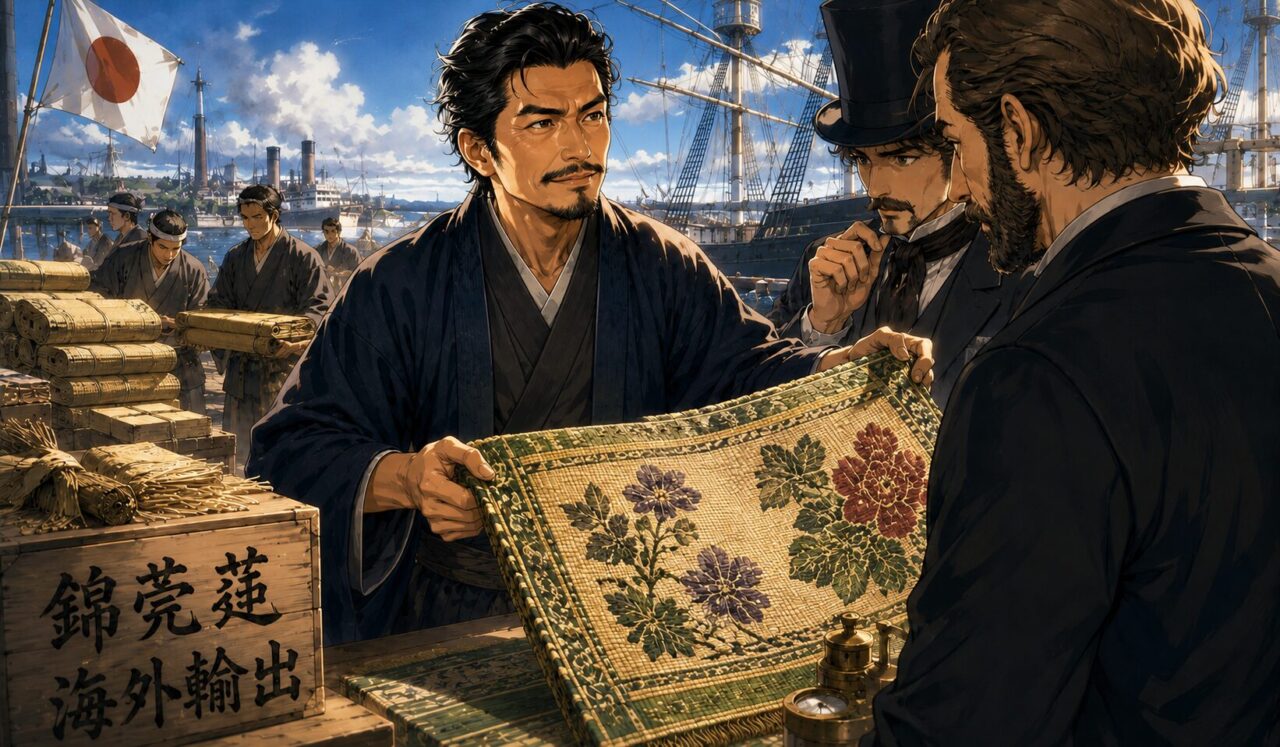 磯崎眠亀の生涯やエピソードを象徴するイラスト