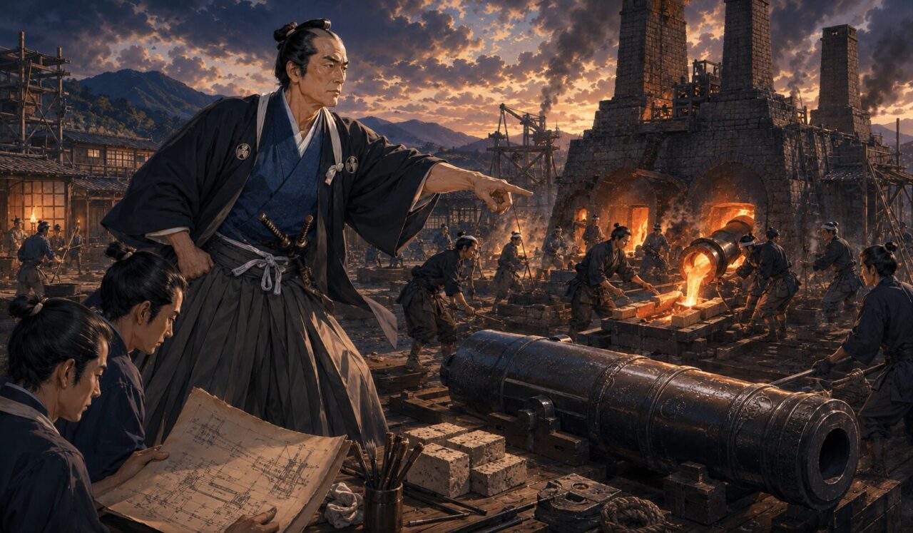 江川太郎左衛門の生涯やエピソードを象徴するイラスト