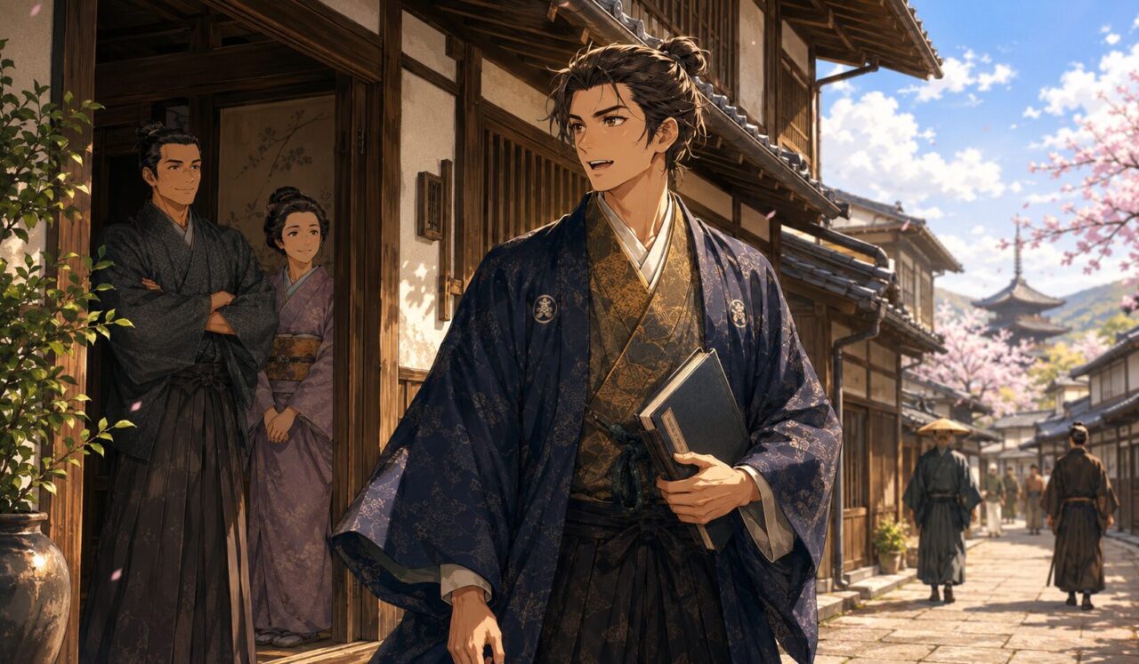 伊藤仁斎の生涯やエピソードを象徴するイラスト