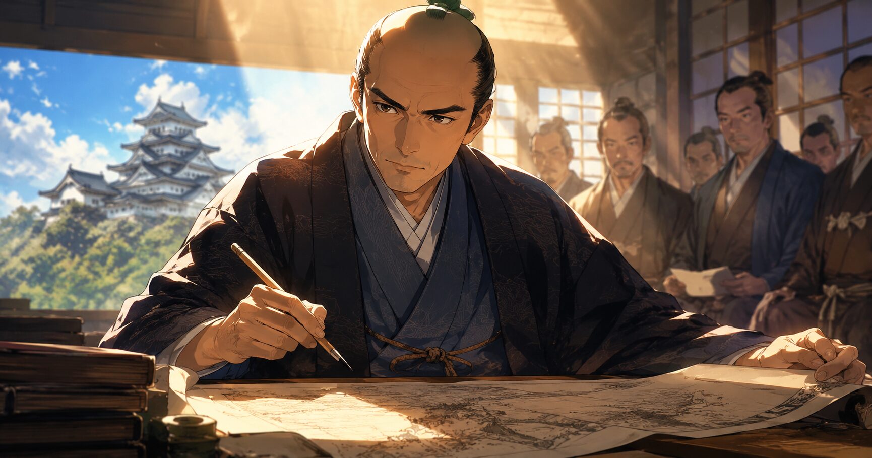 『新井白石』の生涯やエピソードを象徴するイラスト