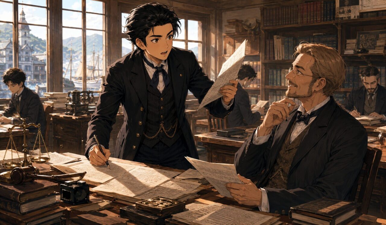 伊東巳代治の生涯やエピソードを象徴するイラスト