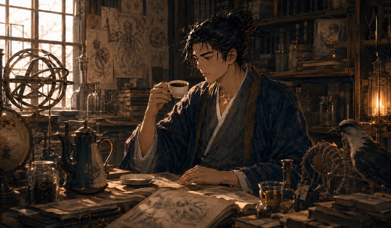 宇田川榕庵の生涯やエピソードを象徴するイラスト