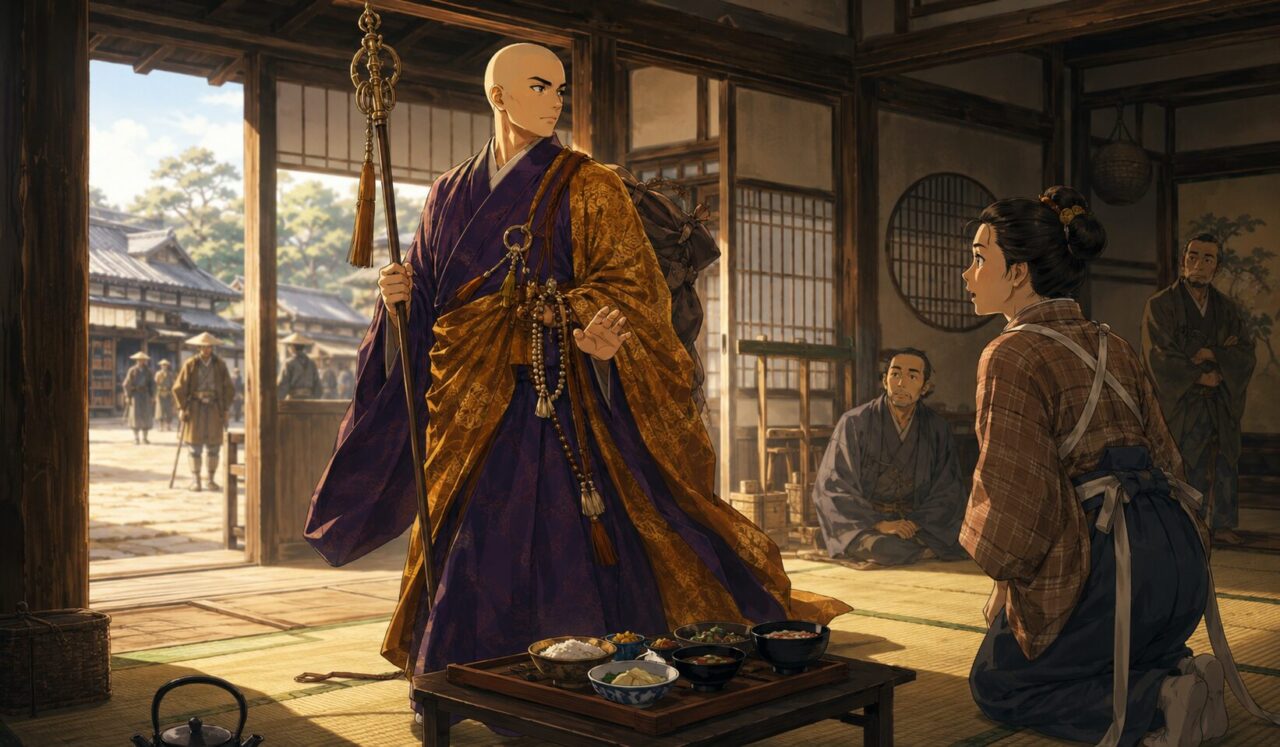 雲照律師の生涯やエピソードを象徴するイラスト