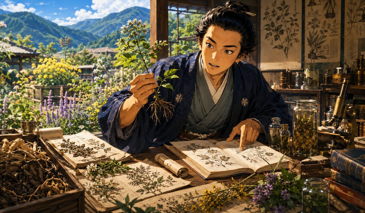 伊藤圭介の生涯やエピソードを象徴するイラスト