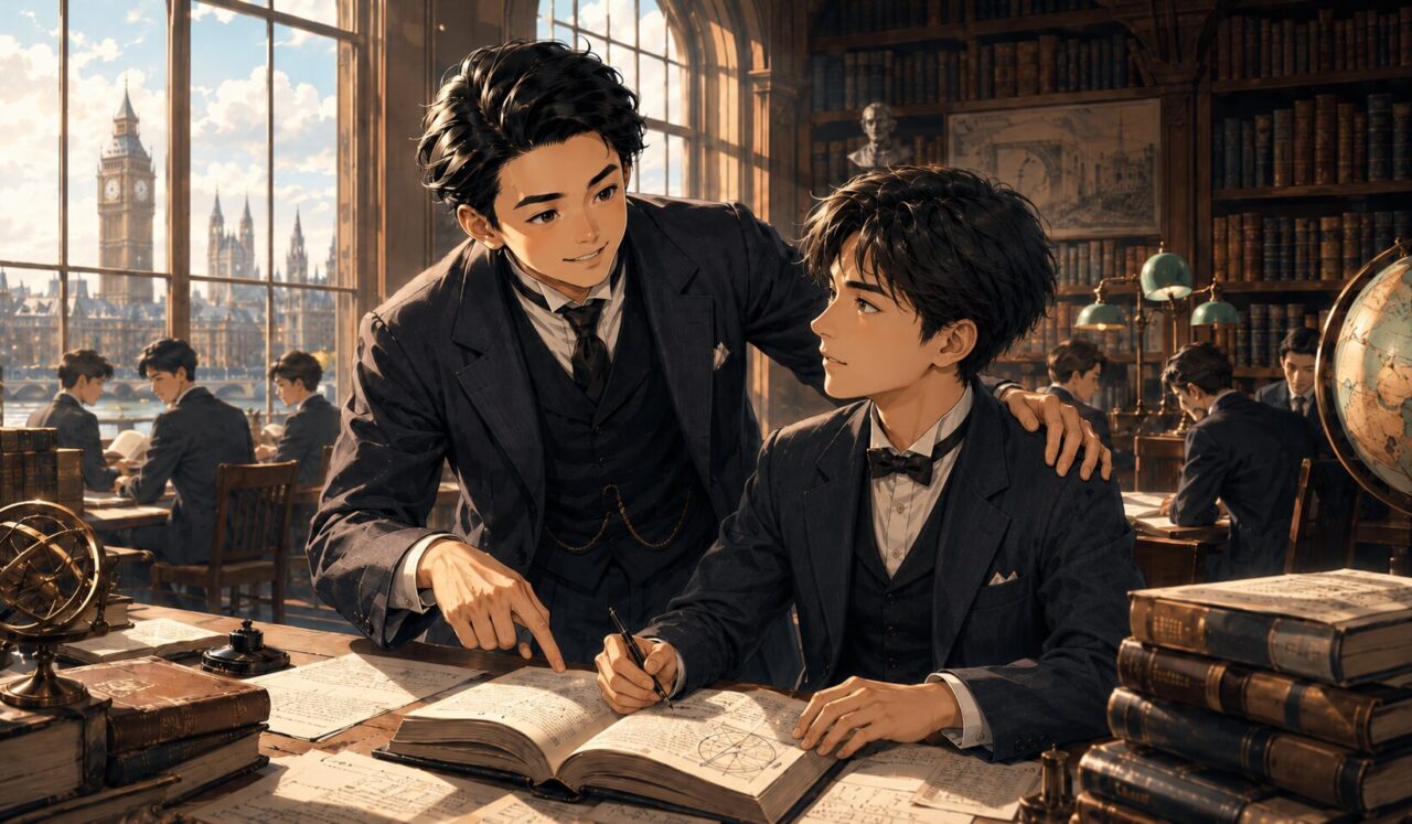 井上十吉の生涯やエピソードを象徴するイラスト