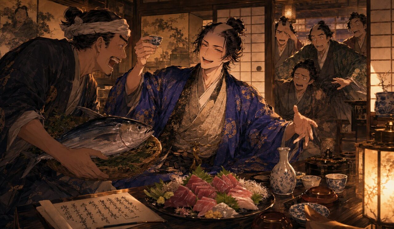太田南畝の生涯やエピソードを象徴するイラスト