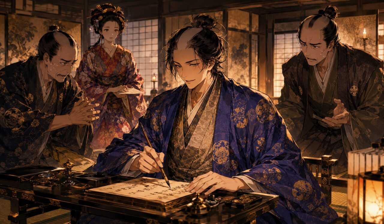 太田南畝の生涯やエピソードを象徴するイラスト