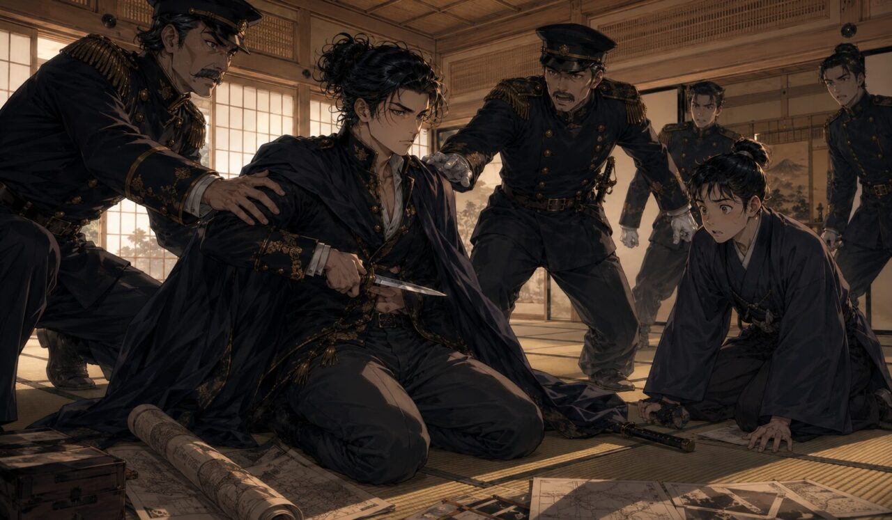 榎本武揚の生涯やエピソードを象徴するイラスト