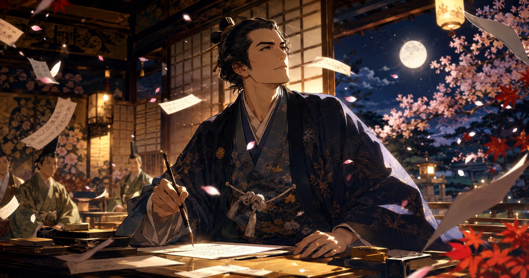 大隈言道の生涯やエピソードを象徴するイラスト
