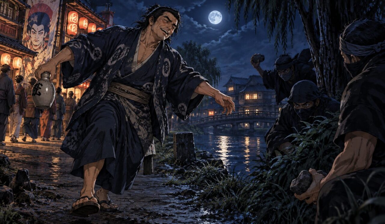 清水次郎長の生涯やエピソードを象徴するイラスト