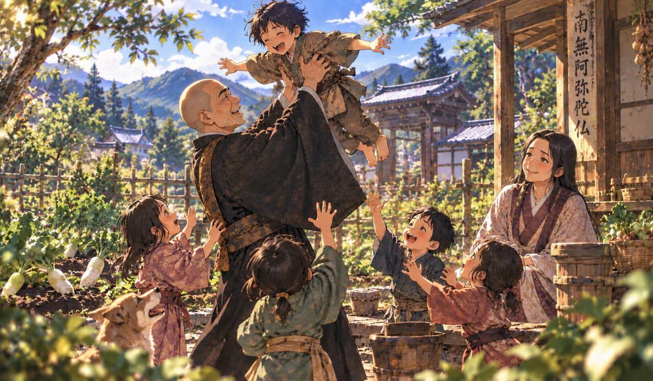 親鸞上人の生涯やエピソードを象徴するイラスト