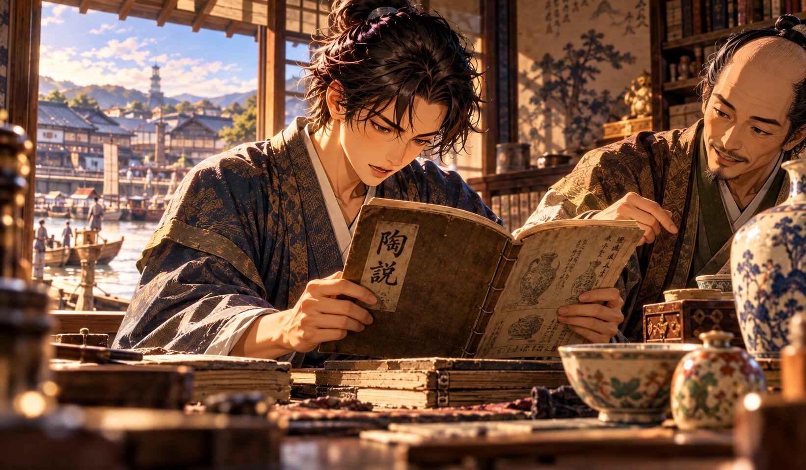 『青木木米』の生涯やエピソードを象徴するイラスト