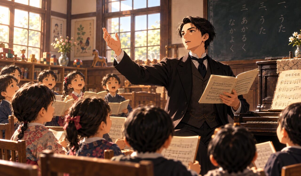 伊澤修二の生涯やエピソードを象徴するイラスト